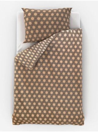 Saténové prodloužené povlečení Luxury Collection 140x220, 70x90cm Carero béžové Kvalitex
