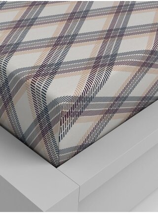 Bavlněné napínací prostěradlo 180x200cm checks Kvalitex