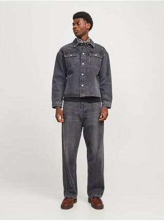 Tmavě šedé pánské straight fit džíny Jack & Jones Iron
