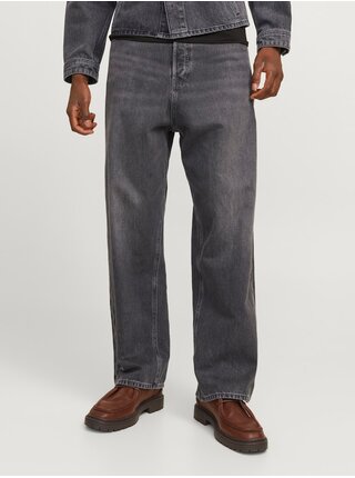 Tmavě šedé pánské straight fit džíny Jack & Jones Iron
