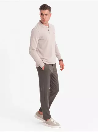 Pánske polo tričko s dlhým rukávom Ombre Clothing