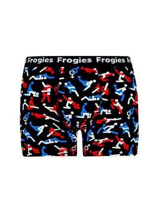 Pánské boxerky Frogies Kamasutra černá | šedá M Frogies