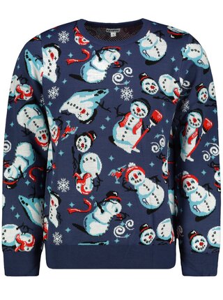 Pánský svetr Snowmen Frogies modrá