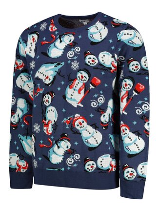 Pánský svetr Snowmen Frogies modrá