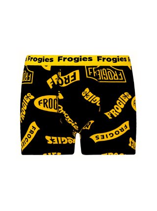 Pánské boxerky Frogies Logo černá | žlutá M Frogies
