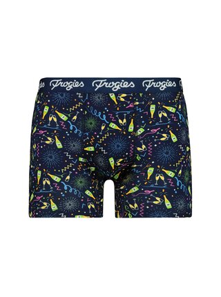 Pánské boxerky Happy New Year Frogies Christmas černá | krémová M Frogies