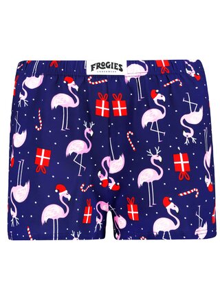 Dámske boxerky Flamingo Frogies Christmas modrá | fuchsiová S Frogies