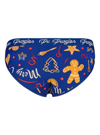 Dámske kalhotky Gingerbread Christmas - Frogies modrá | krémová S Frogies