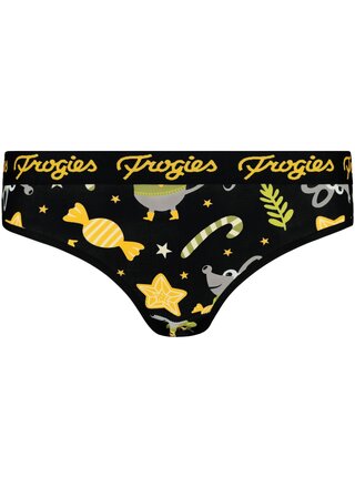 Dámske kalhotky Mice Christmas - Frogies černá | krémová S Frogies