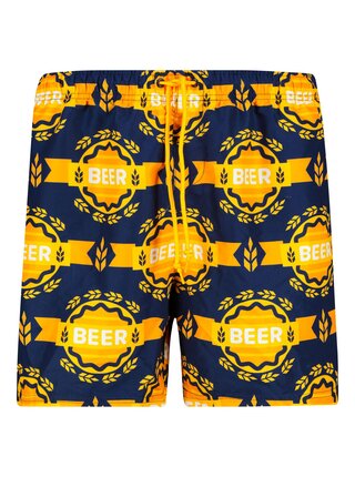 Pánské koupací kraťasy Frogies Beer Emblem modrá | oranžová M Frogies