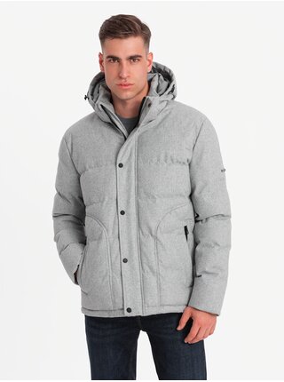 Pánska bunda s kapucňou Ombre Clothing