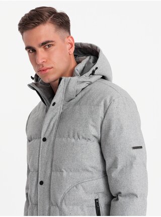 Pánska bunda s kapucňou Ombre Clothing