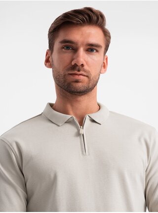 Pánske polo tričko s dlhým rukávom Ombre Clothing