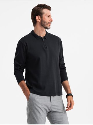 Pánské polo tričko s dlouhým rukávem Ombre Clothing