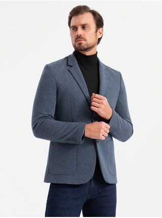 Pánské strukturované pletené sako ve fitted střihu Ombre Clothing