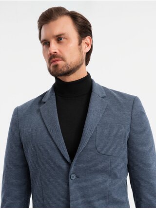 Pánské strukturované pletené sako ve fitted střihu Ombre Clothing