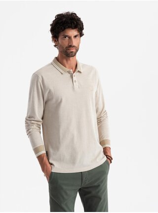 Pánské polo tričko s dlouhým rukávem Ombre Clothing