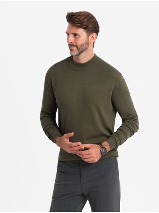 Pánský pletený poloviční rolák s viskózou Ombre Clothing