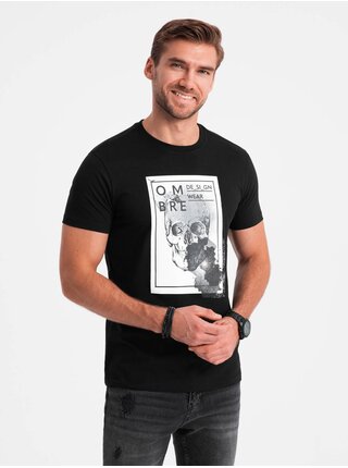 Pánské bavlněné tričko s jemnou výšivkou Ombre Clothing