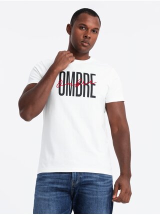 Pánske bavlnené tričko s jemnou výšivkou Ombre Clothing