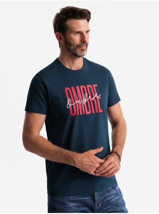 Pánske bavlnené tričko s jemnou výšivkou Ombre Clothing
