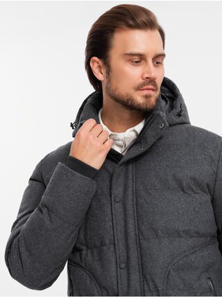 Pánská lehká bunda se síťovanou podšívkou a kapucí Ombre Clothing