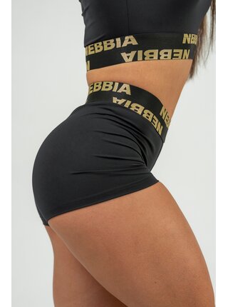NEBBIA Dámské kompresní šortky s vysokým pasem INTENSE Leg Day 832 Gold XS,black/gold
