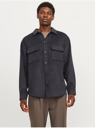Tmavě šedá pánská svrchní košile Jack & Jones