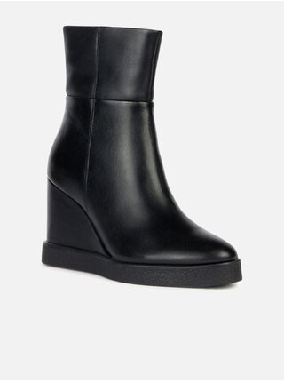 Čierna dámska členková obuv Geox Elidea Wedge