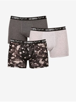 Sada tří pánských boxerek v černé a šedé barvě Lee Cooper 