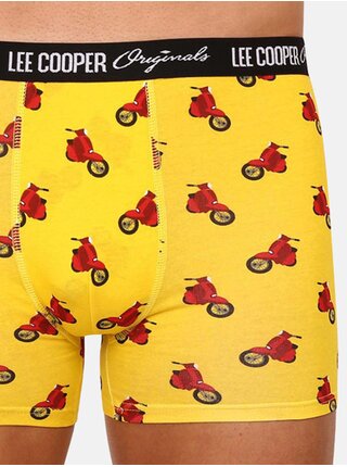 Sada pěti pánských vzorovaných boxerek v žluté, černé a modré barvě Lee Cooper 