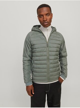 Zelená pánská prošívaná bunda Jack & Jones