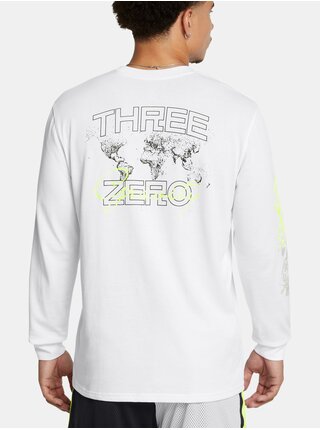 Pánské tričko Under Armour Curry HW Verbiage LS Tee-WHT