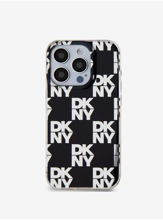 PC/TPU Checkered Pattern Zadní Kryt pro iPhone 14 Pro Black DKNY