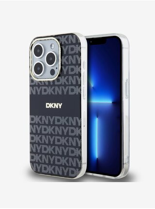 PC/TPU Repeat Pattern Tonal Stripe Magsafe Zadní Kryt pro iPhone 14 Pro Black DKNY