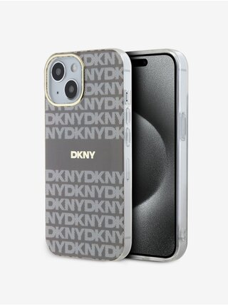 PC/TPU Repeat Pattern Tonal Stripe Magsafe Zadní Kryt pro iPhone 15 Beige DKNY
