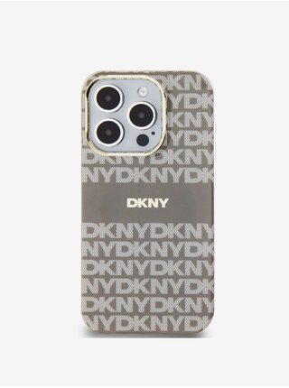 PC/TPU Repeat Pattern Tonal Stripe Magsafe Zadní Kryt pro iPhone 15 Pro Max Beige DKNY