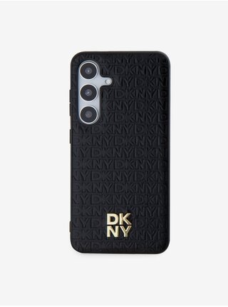 DKNY PU Leather Repeat Pattern Stack Logo Magsafe Zadní Kryt pro Samsung Galaxy S24+ Black