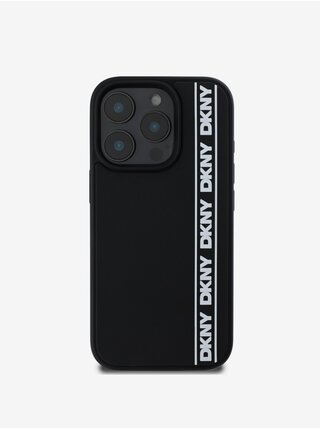 DKNY 3D Rubber Repeat Logo Line Zadní Kryt pro iPhone 16 Pro Black