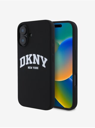 DKNY Liquid Silicone Arch Logo MagSafe Zadní Kryt pro iPhone 16 Black