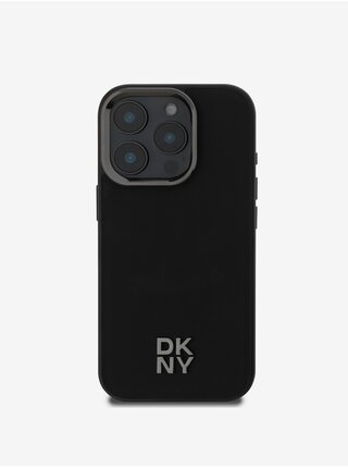 DKNY PU Leather Stack Logo Magsafe Zadní Kryt pro iPhone 16 Pro Max Black