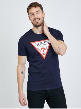 Tmavomodré pánske tričko Guess
