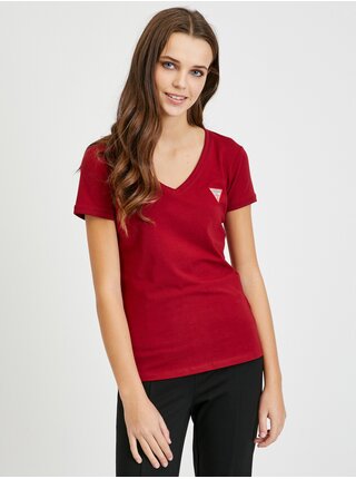 Červené dámské tričko Guess Mini Triangle