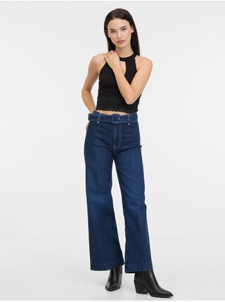 Tmavě modré dámské wide fit džíny Guess Dakota