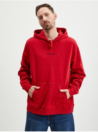 Červená pánská mikina s kapucí Guess Roy