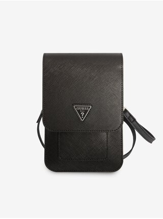 Guess PU Saffiano Triangle Logo Taška na Telefon Black