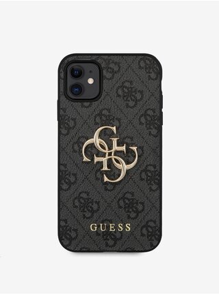 Guess PU 4G Metal Logo Zadní Kryt pro iPhone 11 Grey