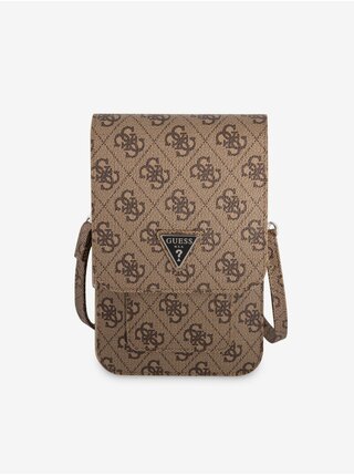 Guess PU 4G Triangle Logo Taška na Telefon Brown