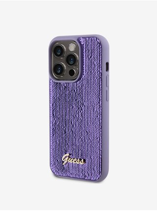 Guess Sequin Script Logo Zadní Kryt pro iPhone 15 Pro Max Purple