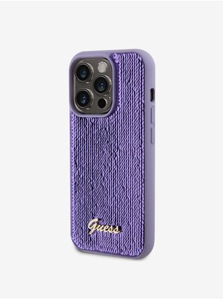 Guess Sequin Script Logo Zadní Kryt pro iPhone 14 Pro Purple